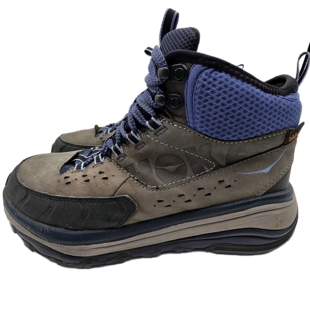 Hoka One One Womens 9 Tor Summit Hiking Boots Watetproof Vibram Trail Shoes Gray